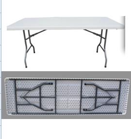 China sell HDPE 8 foot folding table furniture/outdoor 8 ft rectangle plastic foldable table factory