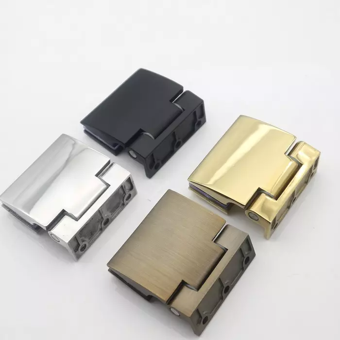 Frameless Square Shower Hinge in Stainless Steel for Polish Stain Black Glass Door