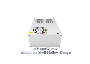 China Fan Working 600W 24V 25A Power Supply Aluminum Constant Voltage factory