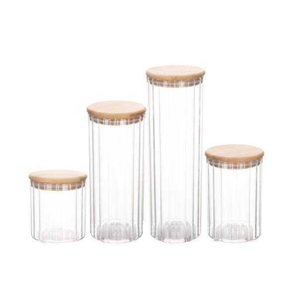 China 500ml-2200ml High Borosilicate Glass Canister with Bamboo Lid factory