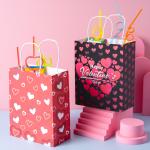 Gravure Printing Valentine's Day Festive Hand Gift Shopping Paper Bags
