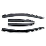 4/Pcs PMMA Window Vent Shades 3m Tape Smoke / Dark Smoke For Truck