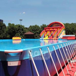 China Plato Portable Water Pool Inflatable Metal Frame Swimming Pool factory