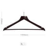 1.3cm Brown Anti Theft Coat Hangers , Sling Gap Wooden Hotel Hangers