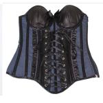 2XL Blue Overbust Steel Bone Bustier And Corset For Weight Loss