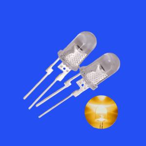 China 0.5W 5mm Yellow Color 585-595nm Clear Lens Round Head Short Pins With Heat Sink For illumination factory