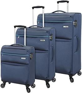 China Spinner Goodyear Wheels Soft Travel Luggage Set Built In TSA Lock factory