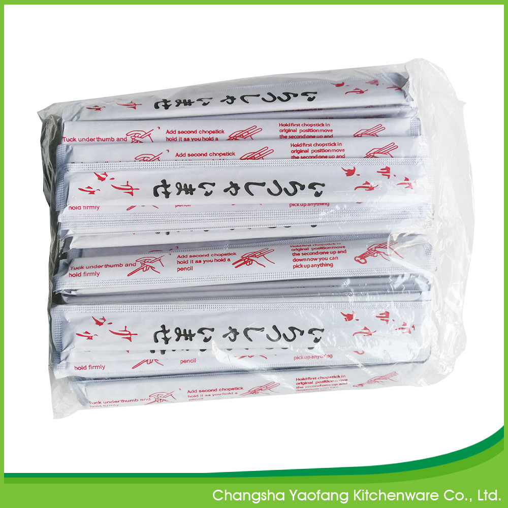 Twins Eco Friendly Disposable 21cm Natural Bamboo Chopsticks Open Paper Packing