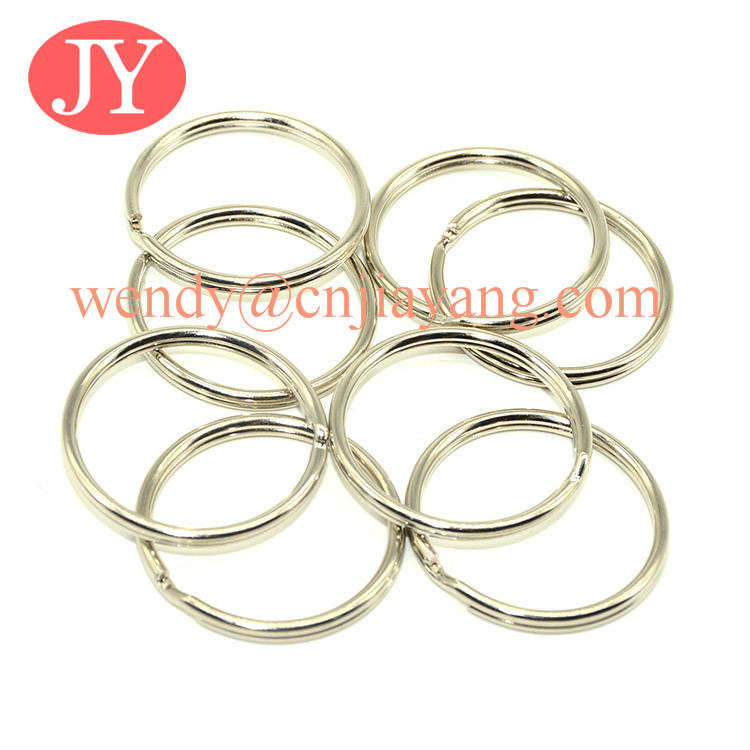 Jiayang Silver metal ripple key chain key ring with chain