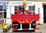 HOWO 6x4 10 Ton Folding Boom Truck Mounted Crane Red Color,Material Is Carbon