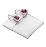 White Leatherette Stud Earring Holder , Beautiful Decoration Earring Stand For