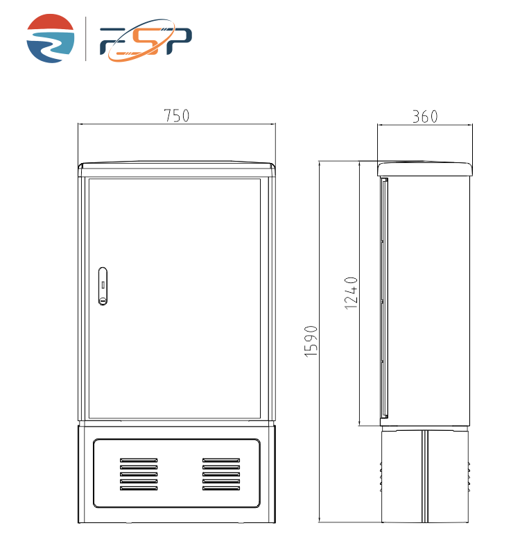 288 Capacity FDC IP65 Outdoor Fiber Distribution Cabinet for Telecom Network FTTX 10
