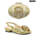 New OEM Ladies fashion Italian shoes matching bag set African women party shoe