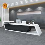 Joint Seamless Office Front Counter MDF Round SGS Beauty Salon Reception Desk