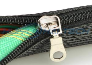 China PET Nylon Material Zipper Cable Sleeve Braided Wrap Customized Size Good Harness factory