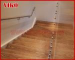 Floating Staircase VK48S Tempered GlassLED Light strip, Stringer: 5mm+5mm