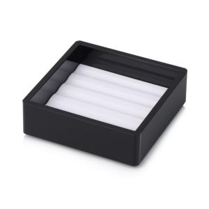 China Custom made black white 85*85*20mm acrylic soap dish for 5-star hotel guest supply factory