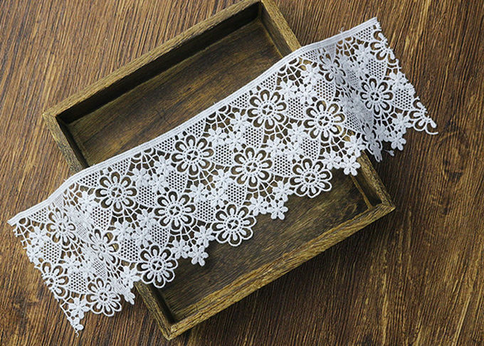Embroidery French Venice Guipure Cotton Lace Trim / Floral Lace Ribbon
