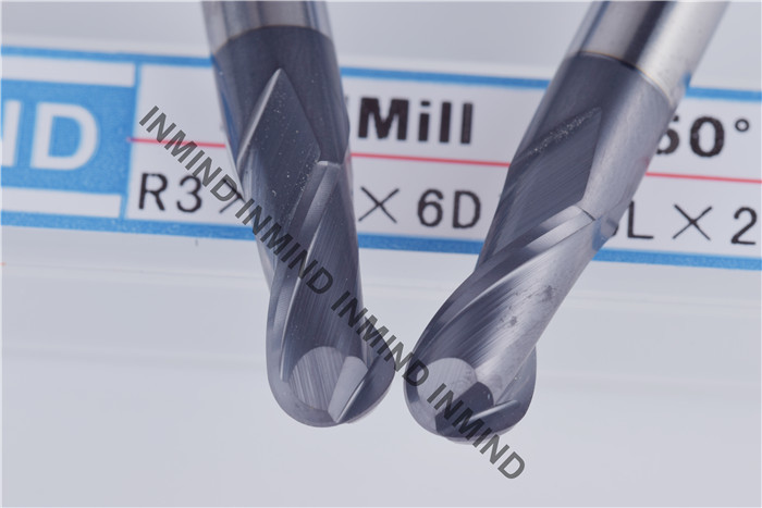 High Tenacity Ball Nose Cutter , HRC50 Aluminium Metal Cutting Tools