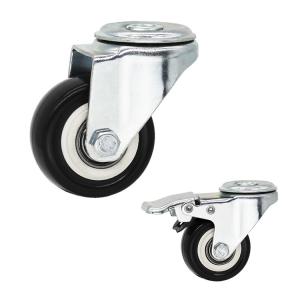 China Small Size Light Duty Casters PVC Wheels 360 Dgree Rotating Swivel Bolt Hole Castors Without Brakes 50mm factory
