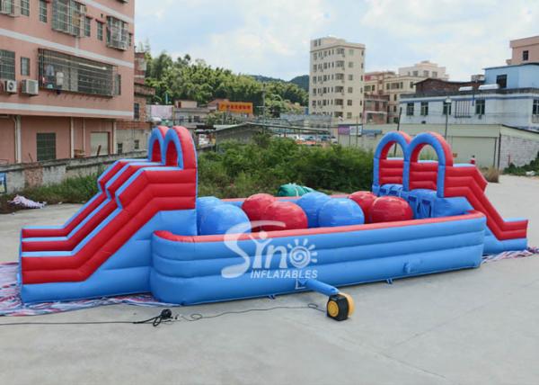 Outdoor Double Lane Adults Wipeout Inflatable Big Baller For Inflatable Assault