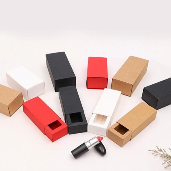 China Custom Printed Drawer Paper Boxes Cosmetic Delivery Box With Logo for Lipstick Lip Balm Mascara factory
