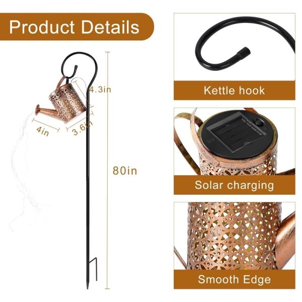 Sprinkling Solar Powered Fairy Lights Waterproof Shower Outdoor Lantern Light