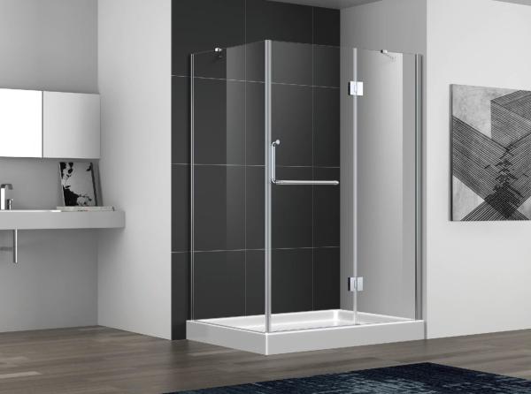 Hinge open shower door with stainless steel 304 hinge and towel bar handle,3/8