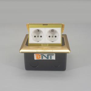China Brass Copper Electric Switch Ground Socket With Double German EU Power factory