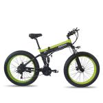 1kw Fat Tire Folding Electric Bike , Carbon Fiber E Bike 45km Electric Mode