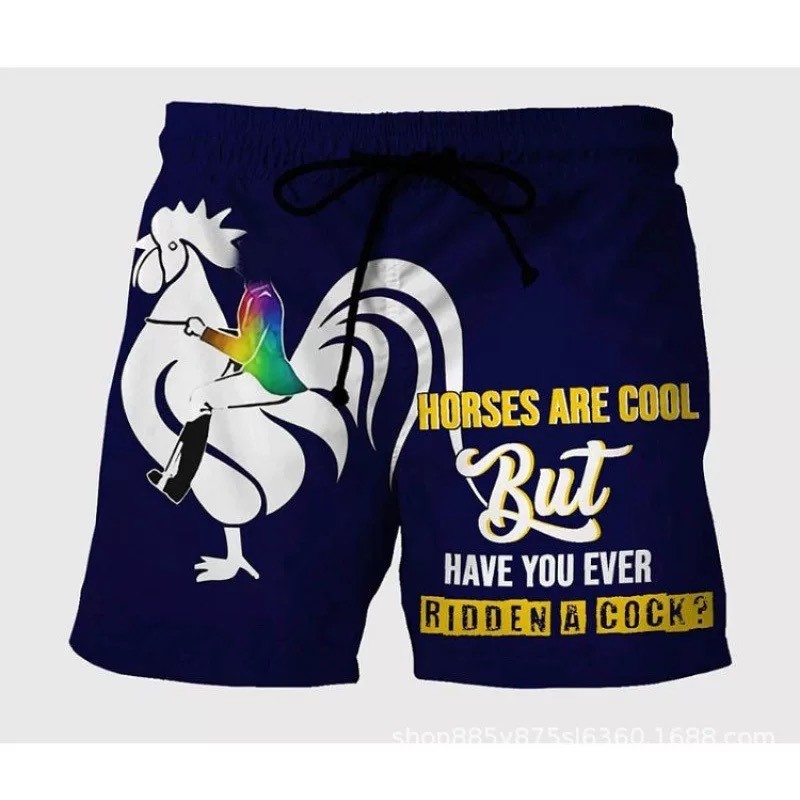 OEM Service Custom Printed Beach Pants Polyester Swim Trunks Quick Dry For Men