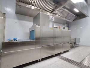 China Commercial Flight Type Dishwasher Electronic Programmable Timer Hygienic Cleaning factory
