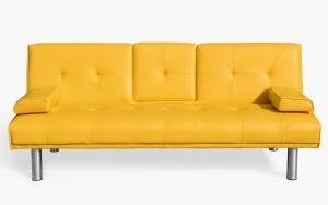 China Modern Futon Lounger Convertible Sofa Faux Leather 3 Seater Futon Sofa factory