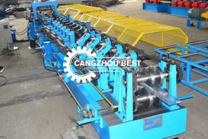 China 1.5mm Galvanized Steel Gearbox Drive C Purlin Roll Forming Machine factory