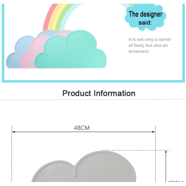 Anti Overflow Washable Reusable Silicone Food Placemat Baby Thick Silicone Placemats