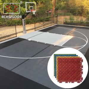 China 14.9mm Outdoor Sports Tennis Court Tiles Polypropylene Floor Tiles factory