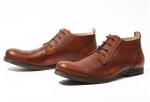 Burnished Finishing Mens Leather Dress Shoes Lace - Up Handmade Italian Leather