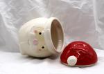Sweet Treats Ceramic Christmas Cookie Jar Dolomite Red / White Food Container
