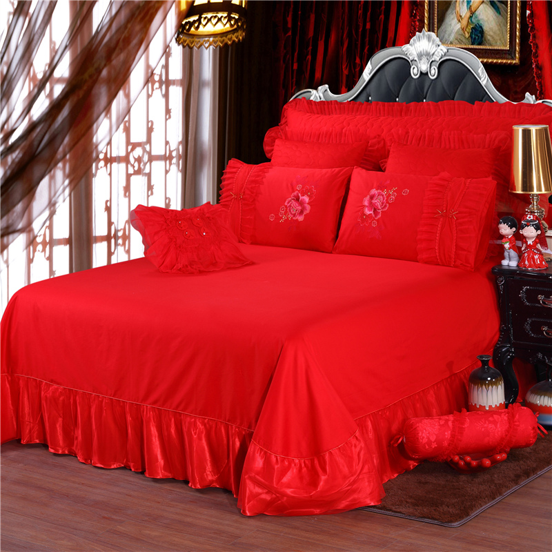 Bedding Set Luxury Wedding 100% Cotton 200TC Bed Sheet Quilt Bedding Anti-Pull Set