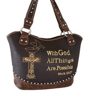 China western rhinestone cross purse /handbags with bible verse factory