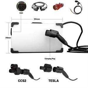 China 15KW / 20KW Portable DC Fast Charging Stations EV Charger CCS / Tesla / CHAdeMO / GBT factory