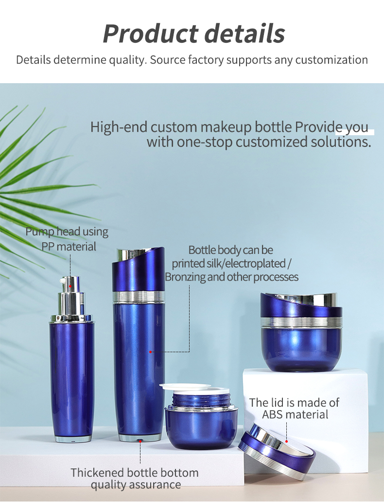 Custom Skincare Bottles Packaging Containers For Cosmetics Screen Printing Acrylic MS Cylinder