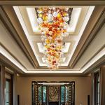 Modern Decorative Crystal Multi-Color Bubble Glass Ball Chandelier Used for