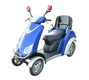 China Comfortable 4 Wheel Power Scooters Blue Battery Operated Scooter With Four Wheels factory
