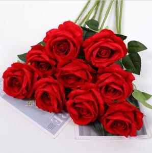 China Single Head Artificial Rose Bundle 52cm Length High Simulation factory