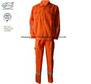 China Orange Cotton Fire Resistant Suit Boiler Arc Flash Protective 220gsm factory