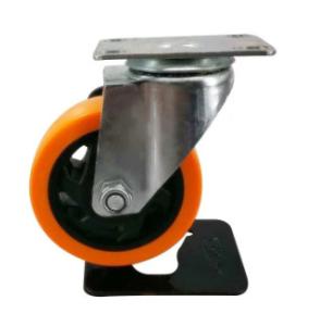 China 4 Inch Swivel Wheels Polyurethane Wheels Plastic Caster Zinc Coated factory