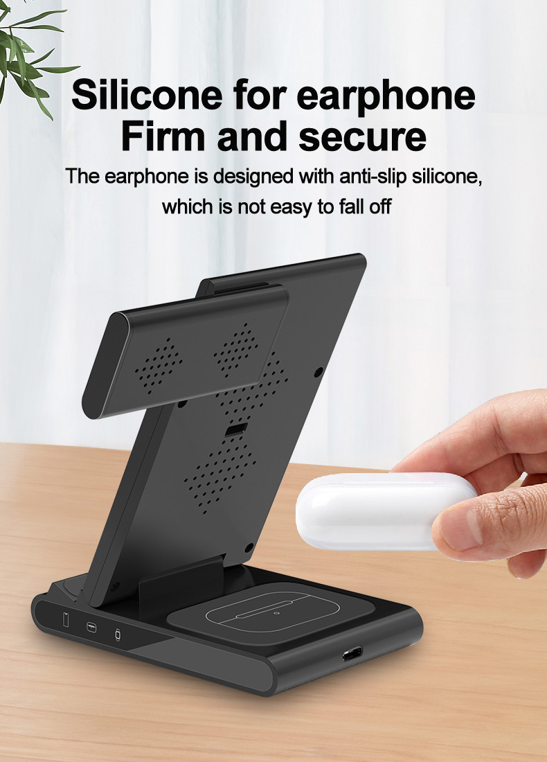 3-In-1 Multifunctional Foldable Wireless Charging Stand for Smartphones