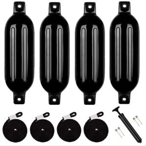China Boat Fender 4 Pack Boat Bumpers Fenders with 4 Ropes Boat Bumpers for Pontoon Boat Fenders Inflatable factory