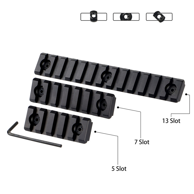 Lightweight Handguards Picatinny Rail M - Lok 5 / 7 Slot With T - Nuts